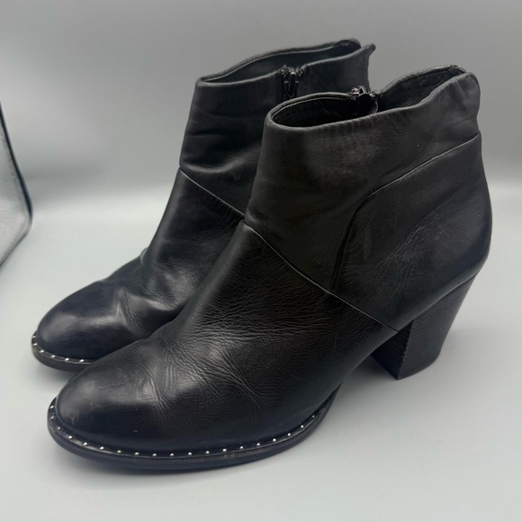 Paul Green Shoes - PAUL GREEN Stella Stud Black Leather Block Heel Booties Size us 7.5